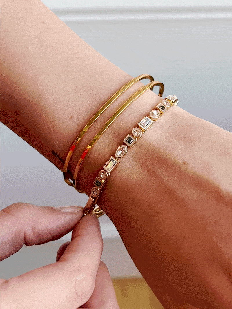 BaubleBar Kayden Bracelet - Gold - 
    Enamel and mixed stone tennis bracelet
  
