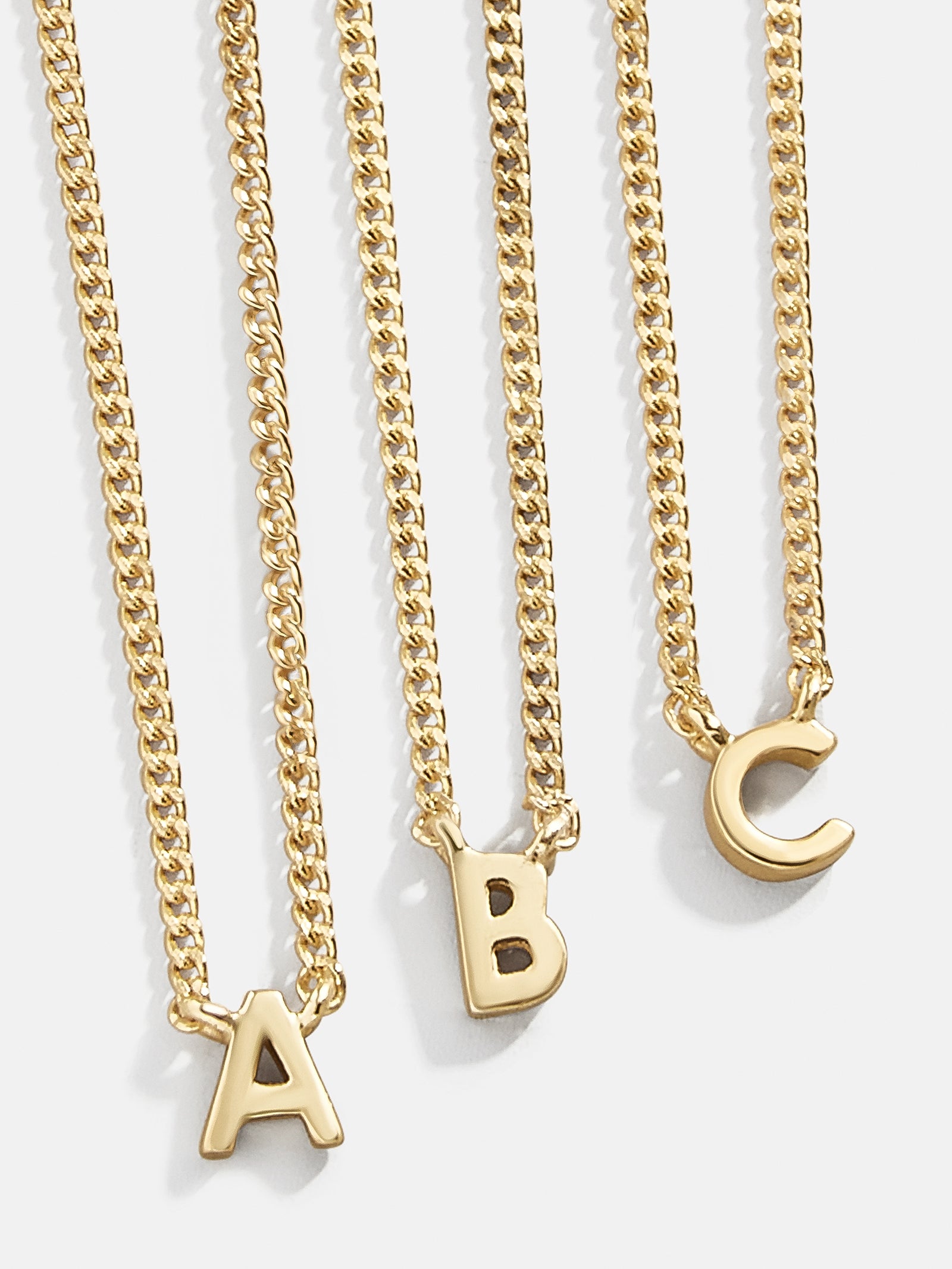 18K Gold Mini Initial Necklace - Gold