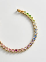 BaubleBar Kali Tennis Bracelet - Multi -
Rainbow heart bracelet