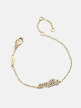 BaubleBar 18K Gold Pavé Custom Nameplate Bracelet - 18K Gold. Pavé Cubic Zirconia Stones - 
    Get Gifting Early: 20% Off Custom