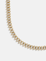 BaubleBar Julia 18K Gold Adjustable Tennis Necklace - Gold/Pavé - 
    18K gold plated sterling silver, Cubic Zirconia stones