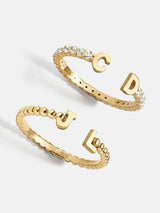 BaubleBar 18K Gold Double Initial Custom Ring - 
    Enjoy 20% off - This Week Only
  
