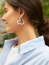 BaubleBar Mickey Mouse Disney Crystal Enamel Outline Hoop Earrings - White - 
    Disney hoop earrings
  
