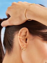 BaubleBar Verbena 18K Gold Earring Set - 18K Gold -
Set of three 18K gold plated sterling silver huggie hoops