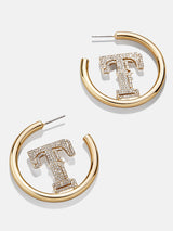 BaubleBar MLB Gold Logo Hoops - Texas Rangers - 
    MLB hoop earrings
  
