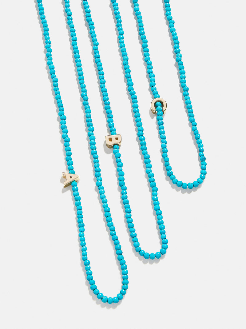BaubleBar Turquoise Semi-Precious Initial Necklace - Turquoise - 
    Asymmetrical beaded initial necklace
  
