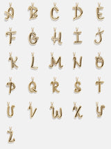 BaubleBar Bubble Script Initial Necklace - Gold - 
    Gold initial pendant necklace
  
