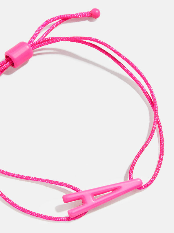East West Initial Cord Bracelet - Hot Pink