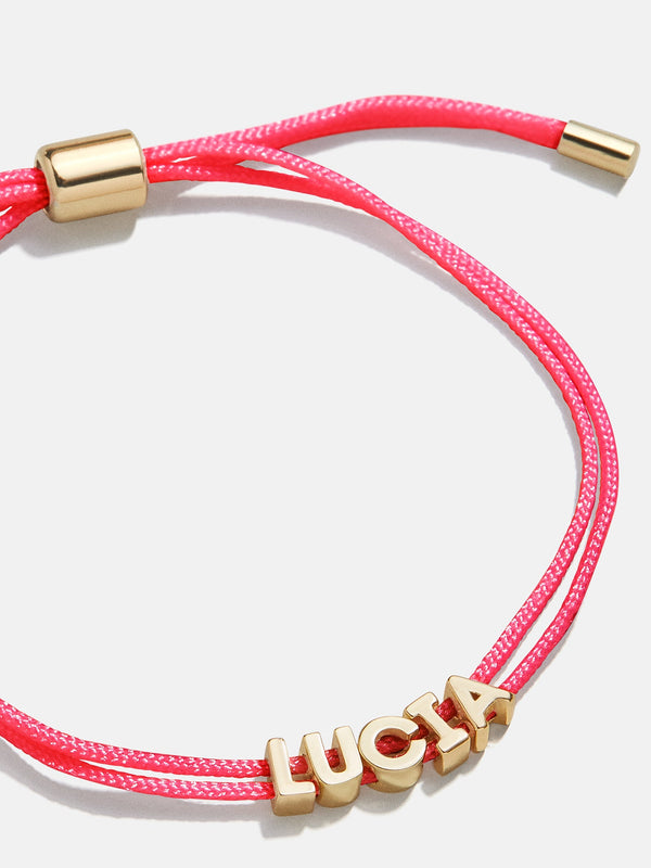 Custom Cord Bracelet - Hot Pink