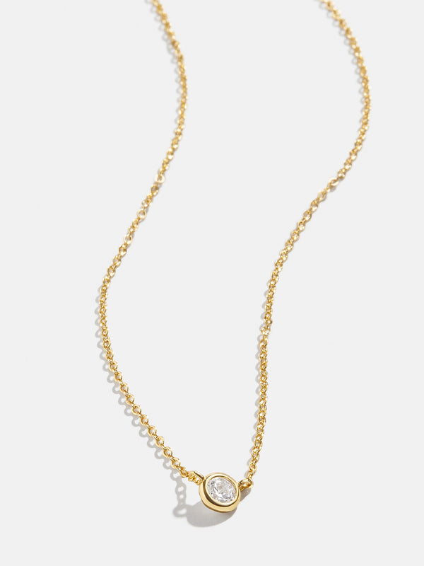Yolanda 18K Gold Necklace - Clear/Gold