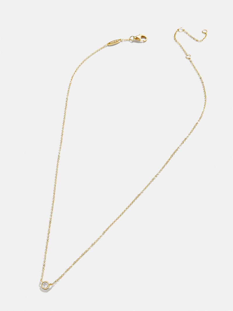 BaubleBar Yolanda 18K Gold Necklace - Clear/Gold - 
    18K Gold Plated Sterling Silver, Cubic Zirconia stones
  

