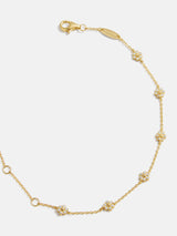 BaubleBar Daisy 18K Gold Bracelet - Clear Flower - 
    18K Gold Plated Sterling Silver, Cubic Zirconia stones
  
