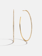 BaubleBar Niata 18K Gold Earrings - 48MM - 
    18K gold plated sterling silver, Cubic Zirconia stones - Offered in multiple sizes