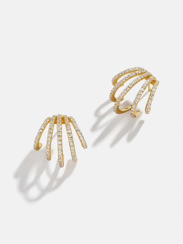 Abby 18K Gold Earrings - Gold/Pavé