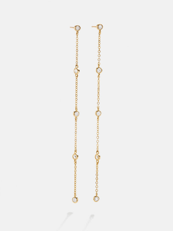Yasmine 18K Gold Earrings - Clear/Gold