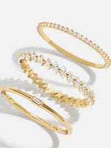 BaubleBar Molly 18K Gold Ring Set - Clear/Gold - 
    Enjoy 20% off - This Week Only
  
