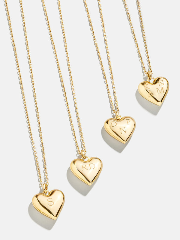 Puffy Heart 18K Gold Custom Pendant Necklace - Heart Pendant