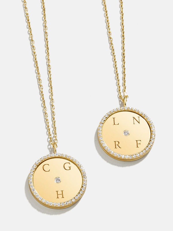 Classic 18K Gold Custom Medallion Necklace - Circle Pendant