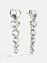 BaubleBar Heart Crystal Statement Drops - Gold/Pavé -
Gold heart earrings