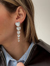 BaubleBar Heart Crystal Statement Drops - Gold/Pavé -
Gold heart earrings