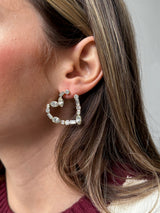 BaubleBar Mixed Stone Crystal Heart Hoops - Gold/Pavé -
Statement hoop earrings