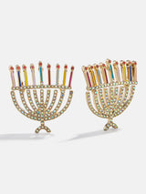 BaubleBar Light the Candles Menorah Stud Earrings - Menorah -
UP TO 80% OFF SALE