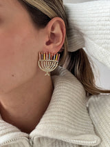 BaubleBar Light the Candles Menorah Stud Earrings - Menorah -
UP TO 80% OFF SALE