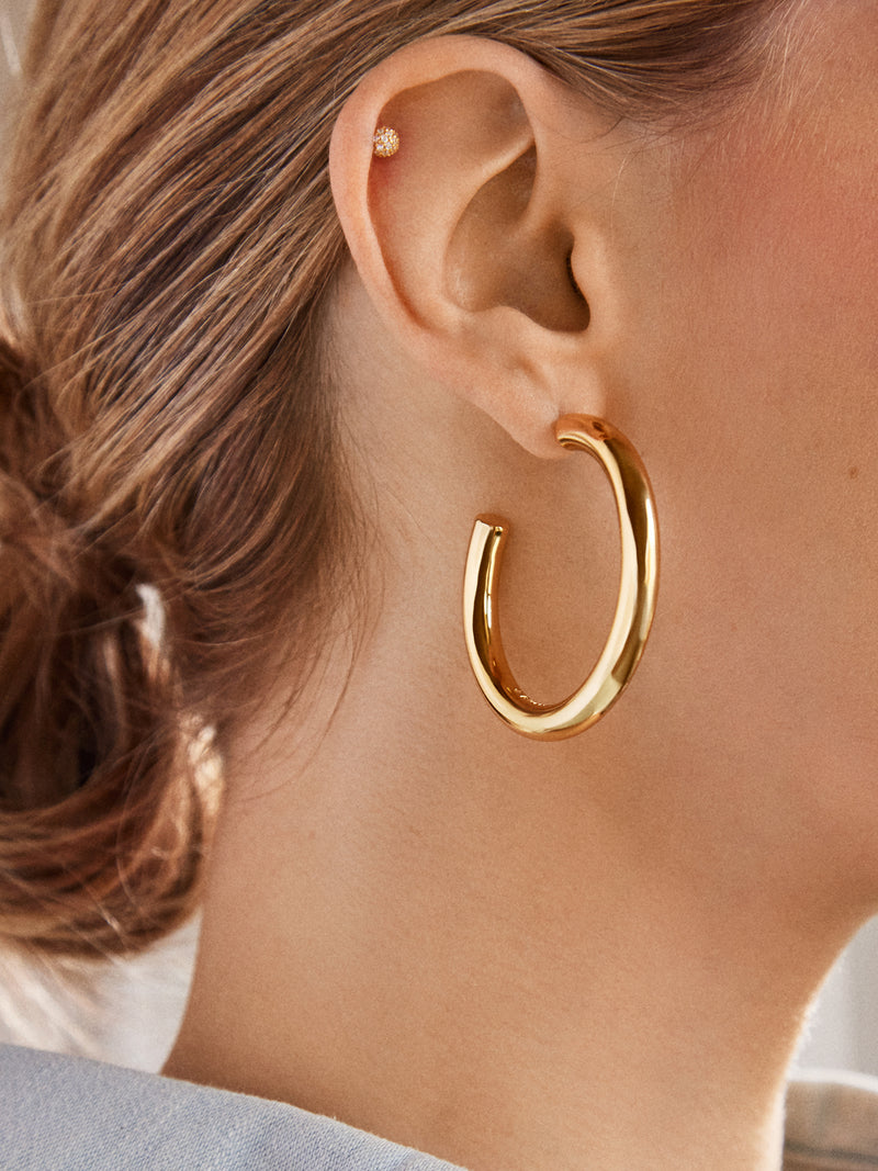 BaubleBar Dalilah Earrings - 46MM - 
    Thin gold hoops
  
