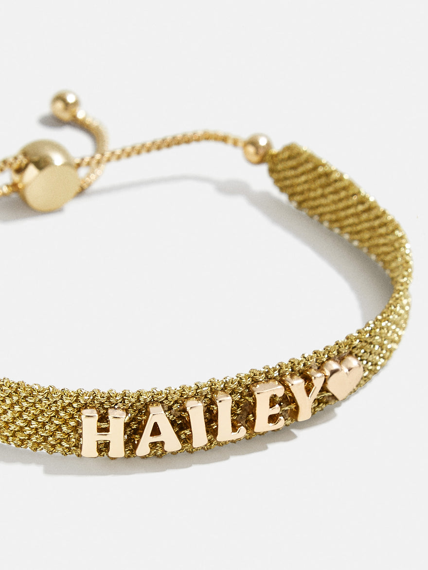 Woven Metallic Custom Friendship Bracelet - Metallic Gold Stripes