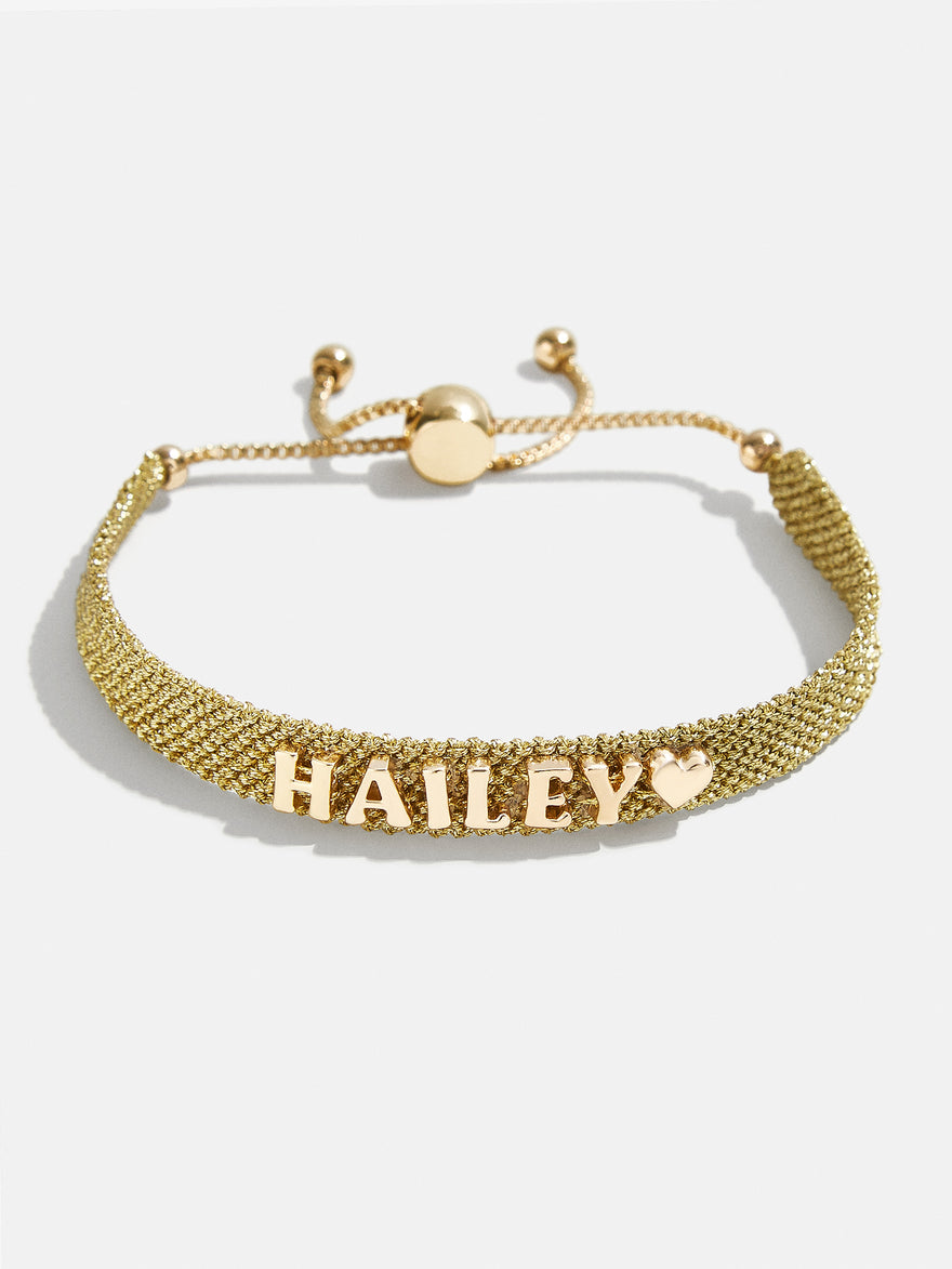 Woven Metallic Custom Friendship Bracelet - Metallic Gold Stripes
