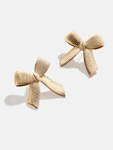 BaubleBar Camden Earrings - Gold - 
    Gold bow statement stud earrings
  
