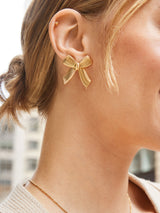 BaubleBar Camden Earrings - Gold - 
    Gold bow statement stud earrings
  
