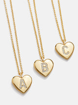 BaubleBar Little Love Kids' Initial Heart Necklace - Gold - 
    Kids' initial necklace
  
