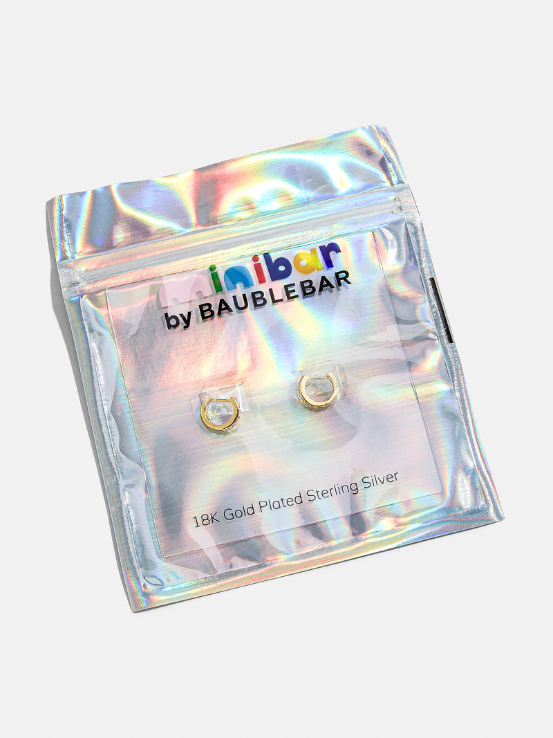 BaubleBar Tori 18K Gold Kids' Earrings - Gold/Pavé - 
    18K Gold Plated Sterling Silver, Cubic Zirconia stones
  
