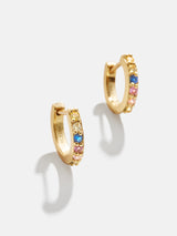 BaubleBar Tori 18K Gold Kids' Earrings - Gold/Multi - 
    Cubic zirconia stones, 18K gold plated sterling silver