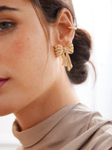 BaubleBar That's A Wrap Earrings - Clear/Gold - 
    Holiday bow earrings
  
