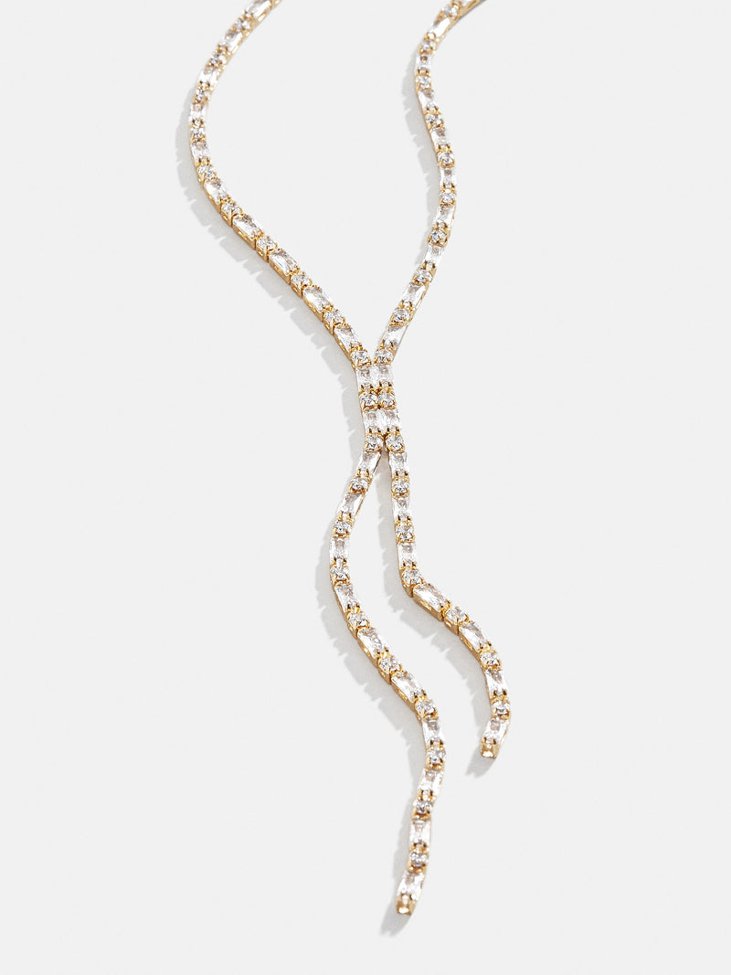 BaubleBar Bridgette Necklace - Clear/Gold - 
    Crystal y-chain lariat necklace
  
