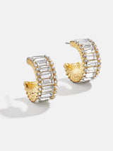 BaubleBar Noa Earrings - Gold/Pavé - 
    Crystal hoop earrings