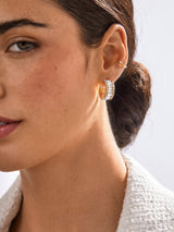 BaubleBar Noa Earrings - Gold/Pavé - 
    Crystal hoop earrings