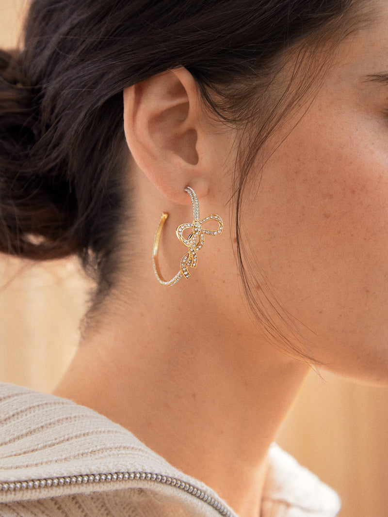 BaubleBar Tangled Up Earrings - Clear/Gold