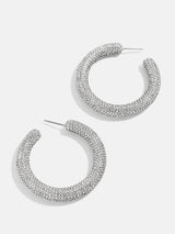 BaubleBar Celeste Earrings - Clear - 
    Silver hoops
  
