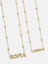 BaubleBar 18K Gold Custom Yasmine Nameplate Necklace - Clear/Gold - 
    Enjoy 20% off - This Week Only
  
