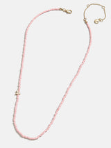 BaubleBar Rose Quartz Semi-Precious Initial Necklace - Rose Quartz - 
    Asymmetrical beaded initial necklace
  
