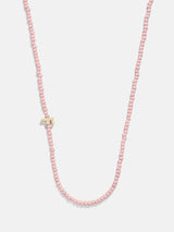 BaubleBar F - 
    Asymmetrical beaded initial necklace
  
