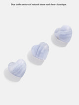 BaubleBar Juno Blue Lace Agate Necklace - Blue Lace Agate Stone - 
    Semi-precious heart necklace