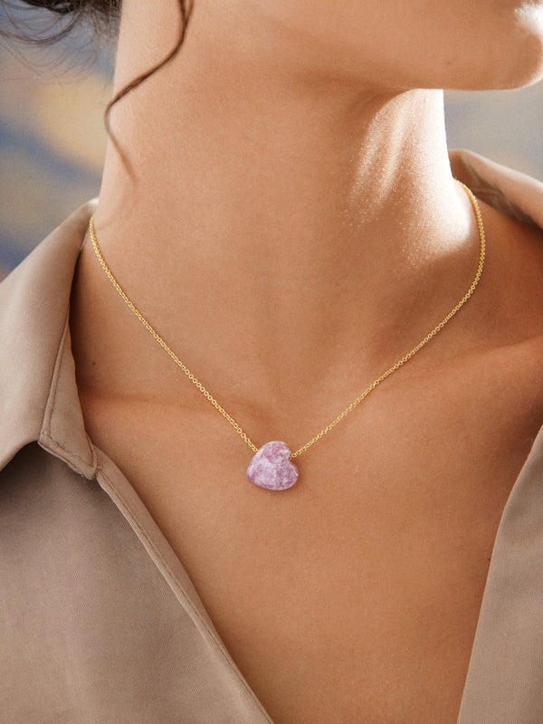 Juno Pink Lepidolite Necklace - Pink Lepidolite Stone