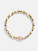BaubleBar Pink - 
    Heart gold beaded bracelet
  

