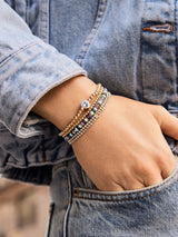 BaubleBar Light Blue - 
    Heart gold beaded bracelet
  
