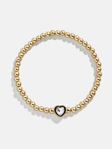 BaubleBar Black - 
    Heart gold beaded bracelet
  
