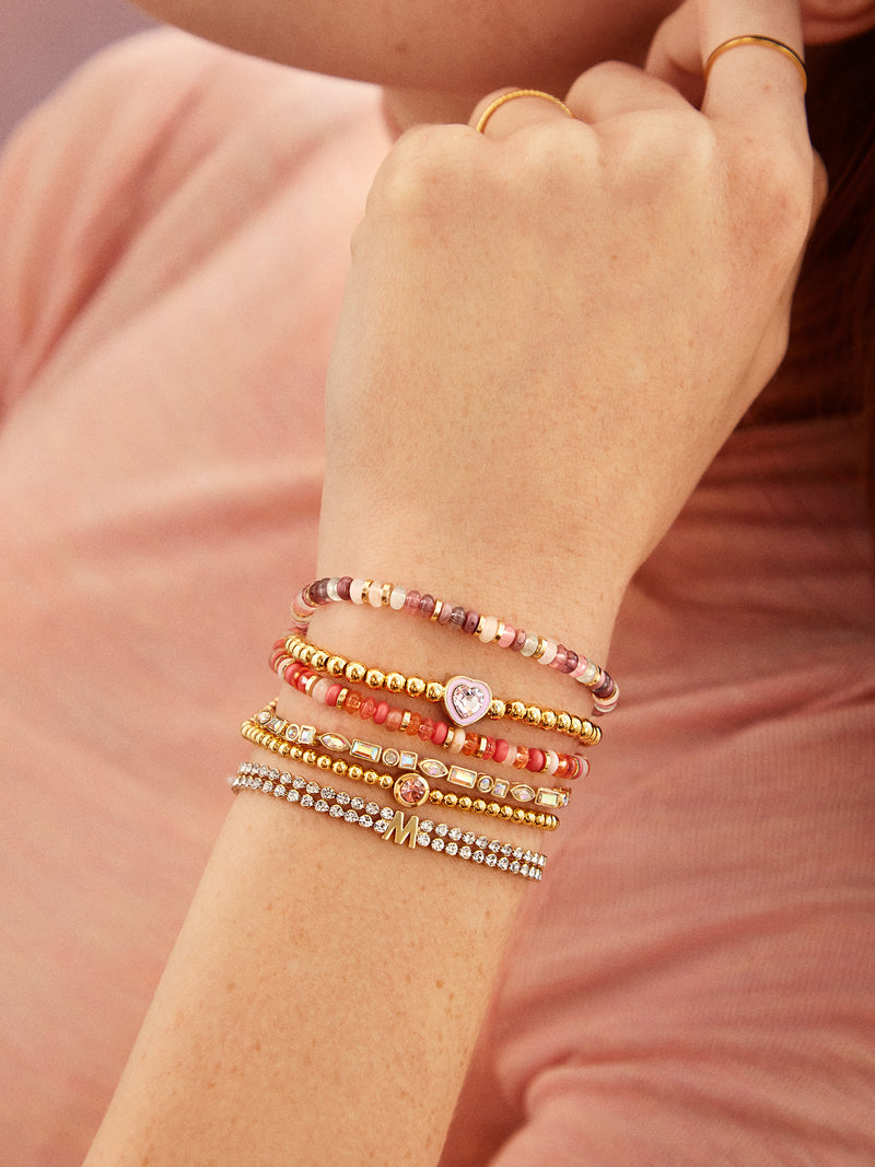 BaubleBar Light Pink - 
    Semi-precious stretch bracelet
  
